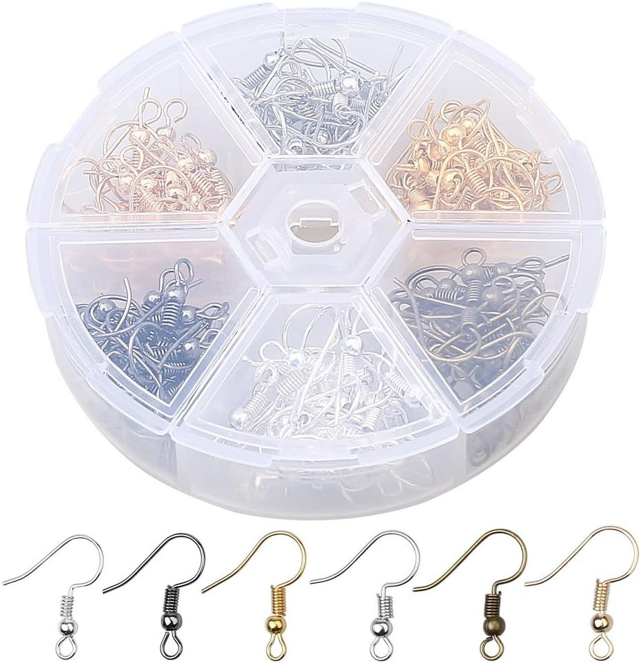 Set de 120 carlige pentru cercei Ruix, metal, 6 culori, 19 x 18 mm