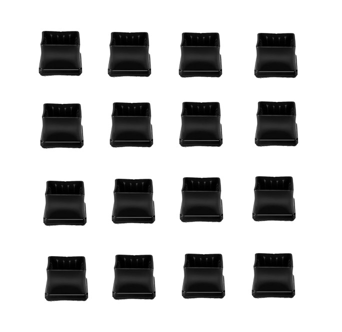 Set de 16 protectii pentru picioarele scaunului Vabneer, patrate, negru, silicon/pasla, 30-35 mm