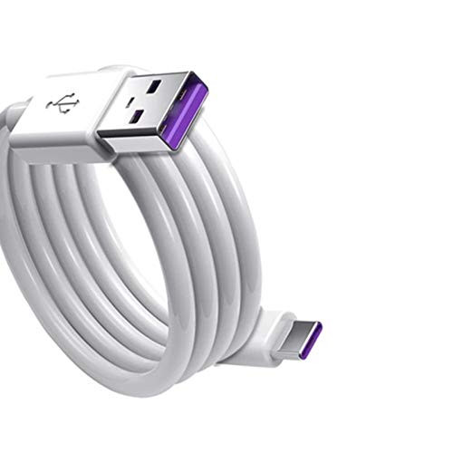 Set de 2 cabluri USB tip C cu incarcare rapida PUTOAHAO, 5A, smartphone, alb, 1 m 5A