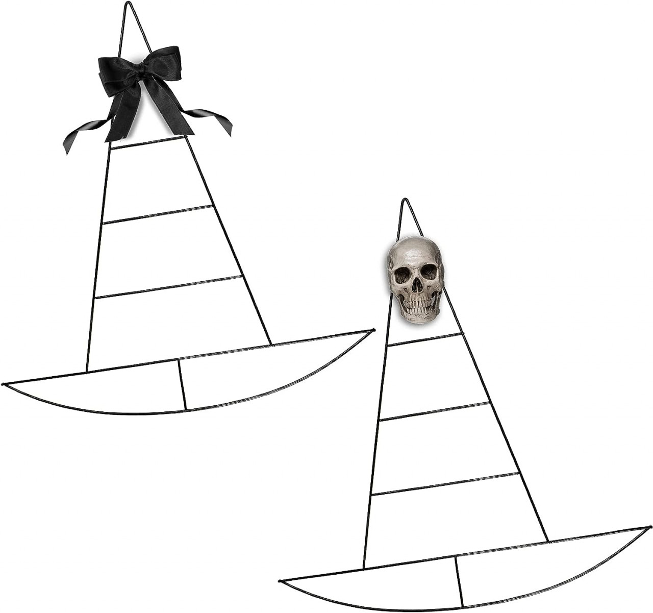 Set de 2 cadre pentru decoratiune de Halloween Hotop, metal, negru, 32 x 24 cm