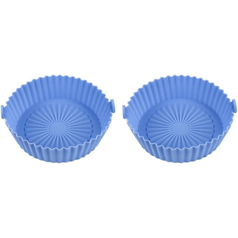 Set de 2 cosuri pentru friteuza cu aer Geananao, silicon, albastru, 16,5 /16 x 5 cm