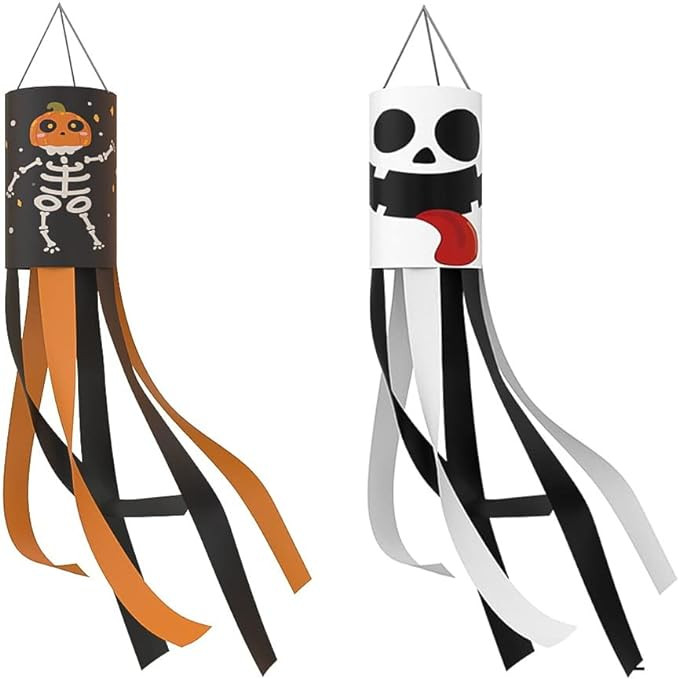 Set de 2 decoratiuni de Halloween Frunimall, poliester, multicolor