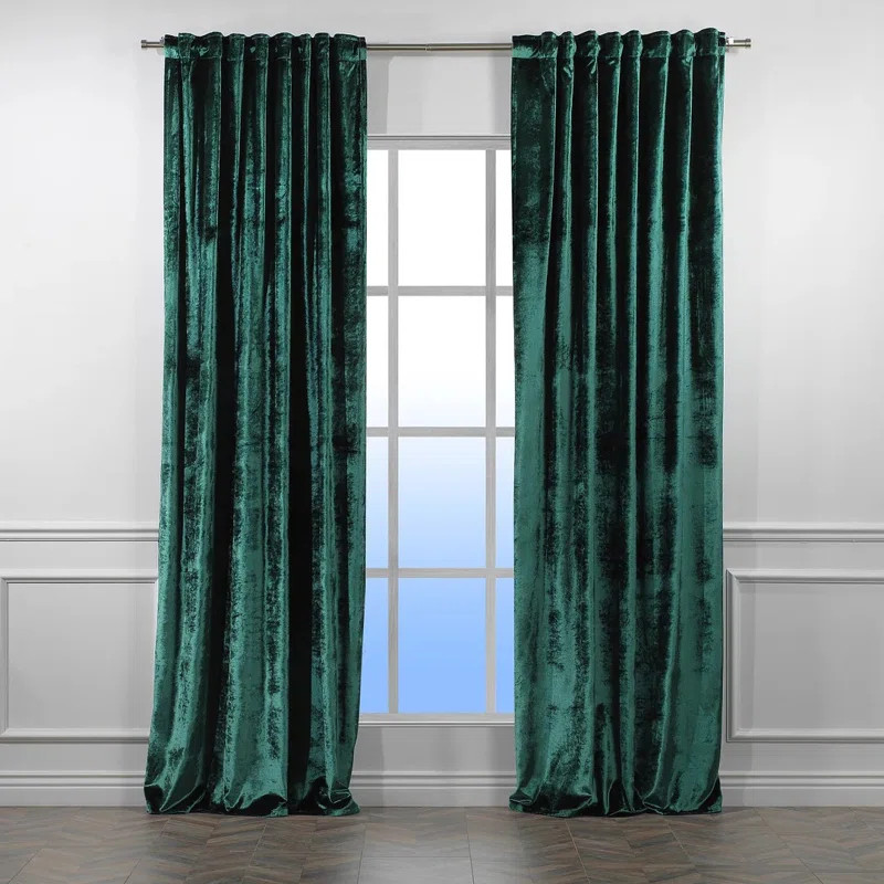 Set de 2 draperii Lilijan Home & Curtain, poliester, verde inchis, 140 x 325 cm