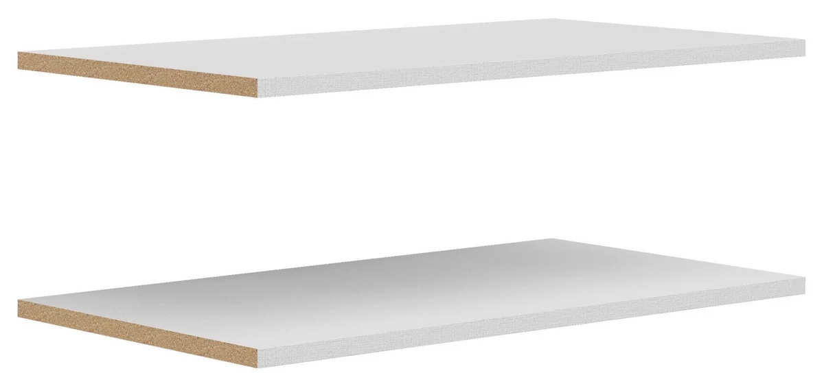 Set de 2 polite Milos, decor alb, 88/1,6/50 cm