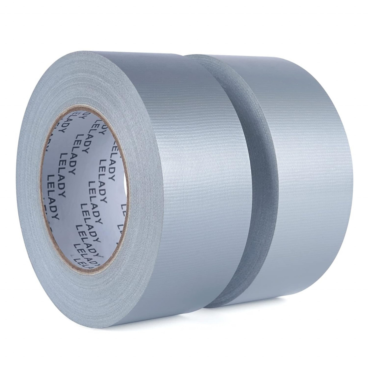 Set de 2 role de banda adeziva textila LELADY, gri, tesatura, 50 mm x 36.5 m