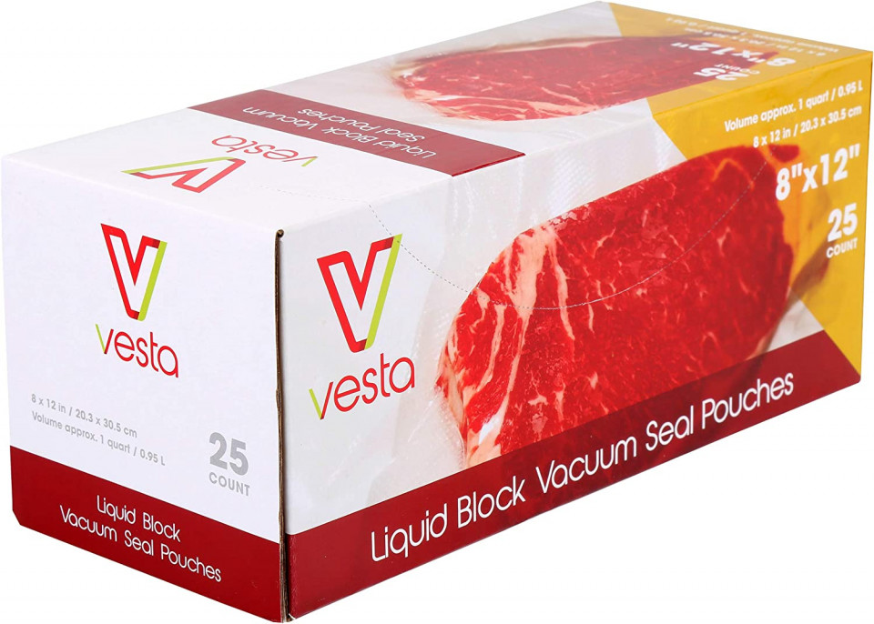 Set de 25 pungi pentru vidat alimente Vesta Precision, plastic, transparent, 20,3 x 30,5 cm chilipirul-zilei.ro/