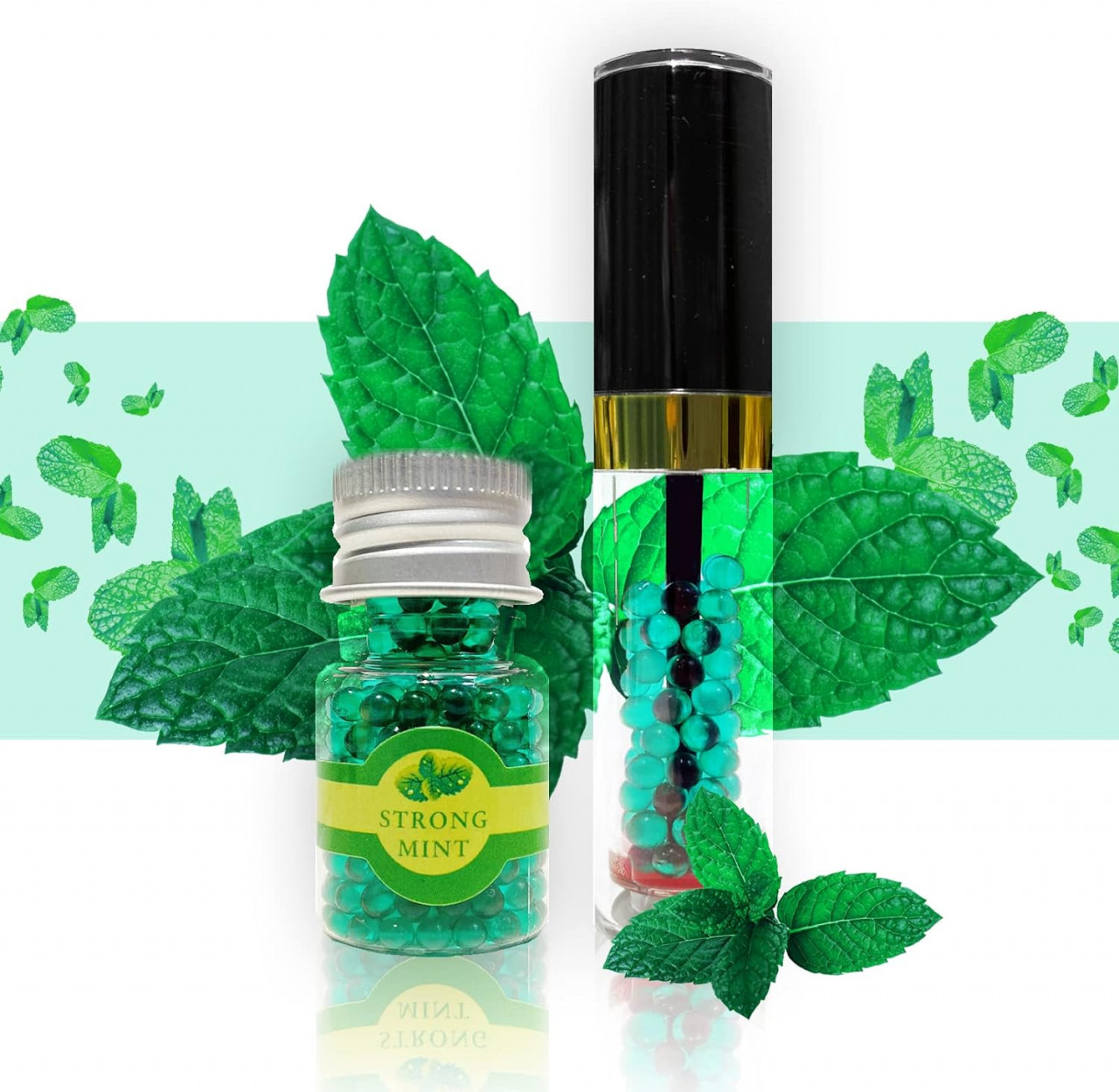 Set de 300 capsule aromatice pentru tigari Rhinestein, multicolor, aroma de menta