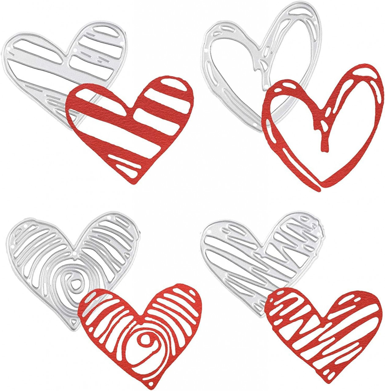 Set de 4 matrite pentru decupat Lilyshopingstore, model frunze, otel carbon, argintiu, 8,9 x 7,5 cm