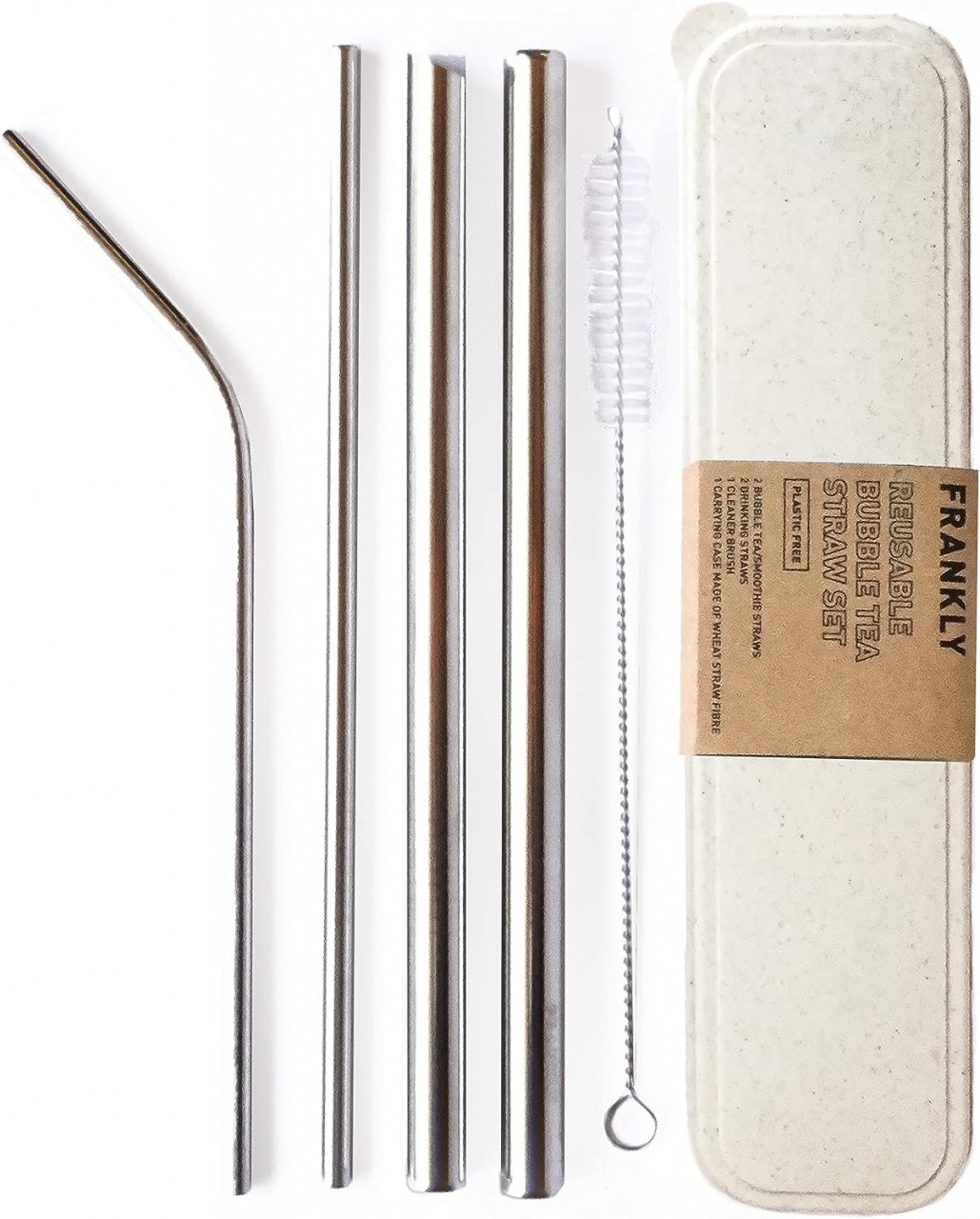 Set de 4 paie de baut cu perie de curatare FRANKLY, otel inoxidabil, argintiu
