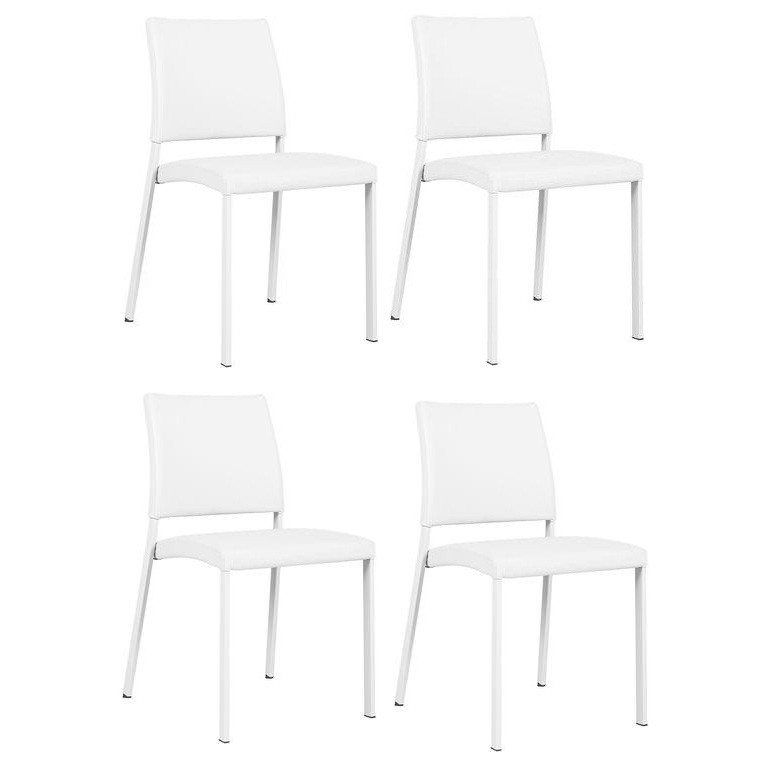Set de 4 scaune Upton, piele ecologica, alb, 43 x 45 x 82,5 cm chilipirul-zilei.ro/