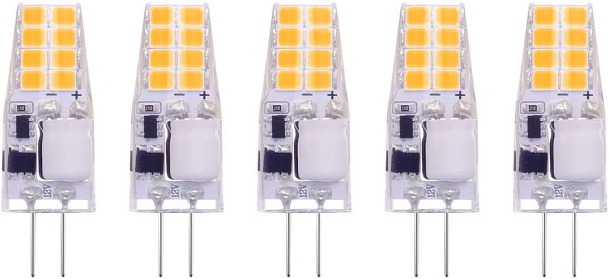 Set de 5 becuri Terarrell LED COB G4, AC/DC 12V, 1,8W echivalent cu 18W, alb cald, 3000K, 180 lumeni