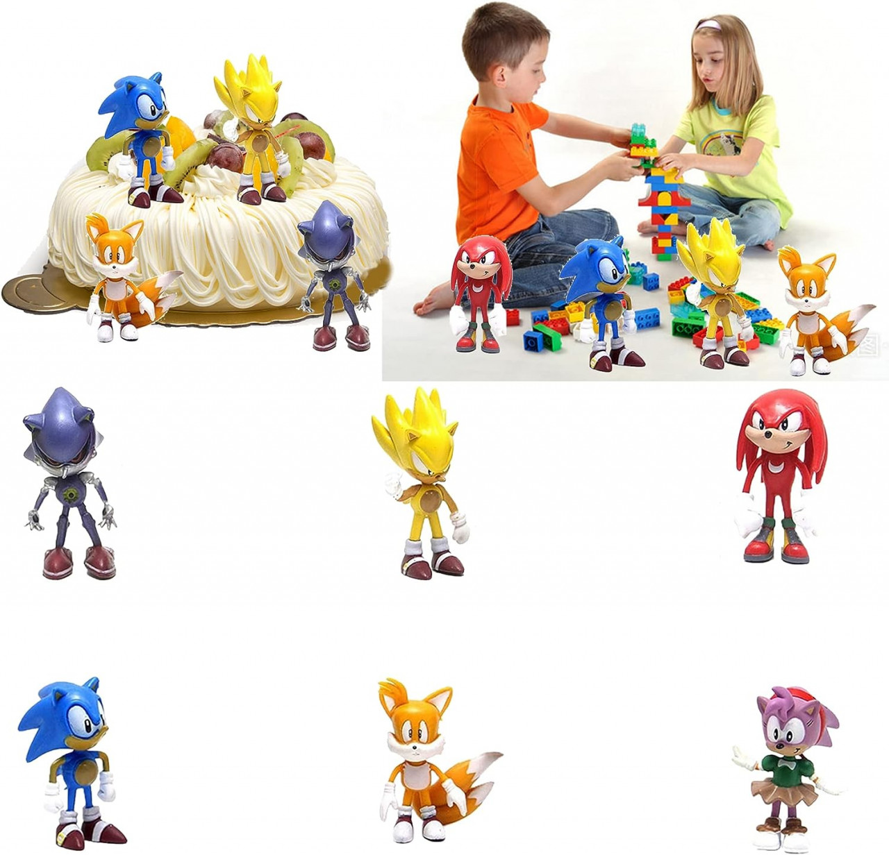 Set de 6 figurine pentru decorarea tortului Smileh, PVC, multicolor, 4-5 cm