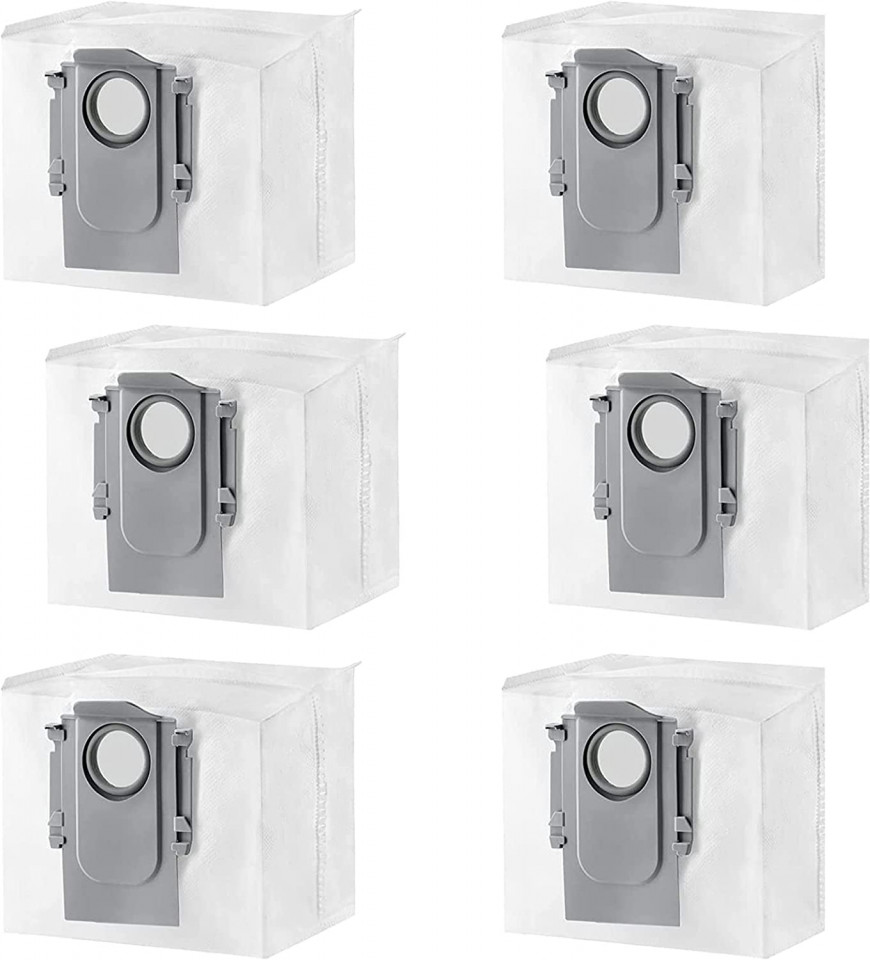 Set de 6 filtre pentru aspiratorul R-oborock, plastic/textil, alb/gri, 17,5 x 14 x 13 cm