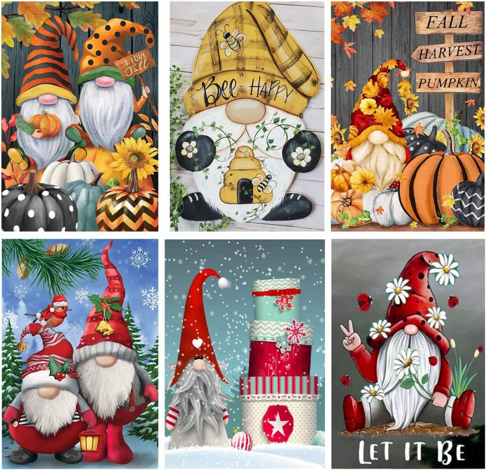 Set de 6 picturi cu diamante BOGVIAP, multicolor, 30 x 40 cm Arte