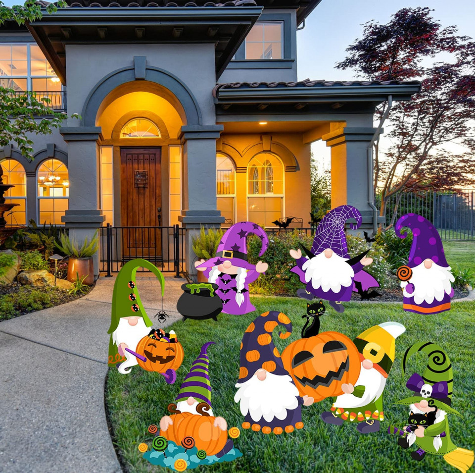 Set de 7 decoratiuni de gradina pentru Halloween Bdecoll, plastic, multicolor Accesorii pret redus