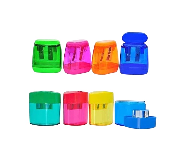 Set de 8 ascutitoare pentru creioane wirlColor, plastic, multicolor, 4 x 2,5 x 5 cm/5 x 2,5 x 5,5 cm