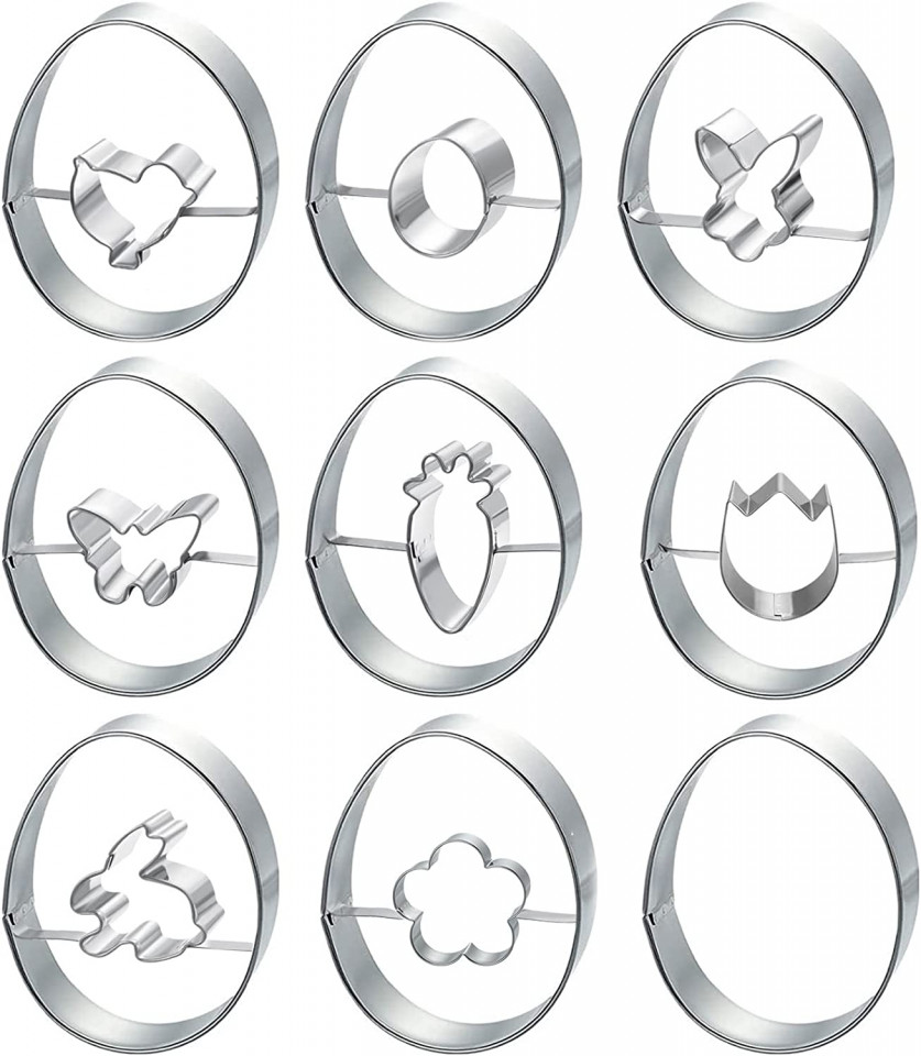 Set de 8 forme pentru prajituri Gallop Chic, otel inoxidabil, argintiu, 7,3 x 5,5 cm 55