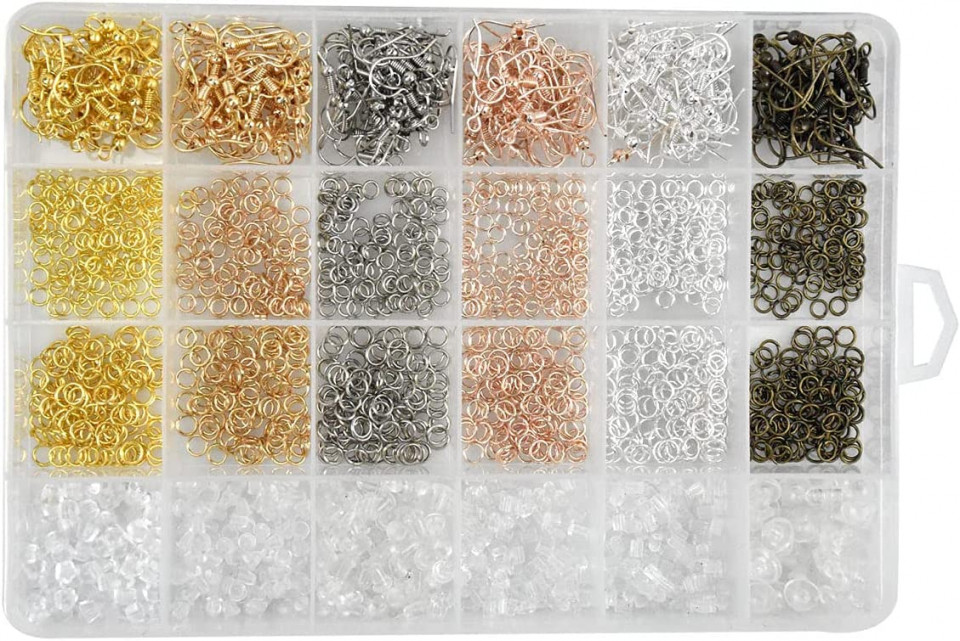 Set de creatie bijuterii NiceLand, 1900 piese, metal/plastic, multicolor, 19.5 x 13.5 x 2.3 cm 13.5