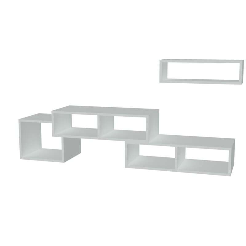 Set de mobilier pentru living Shirley, PAL, alb, 170 x 88,8 x 35 cm chilipirul-zilei.ro imagine 2022