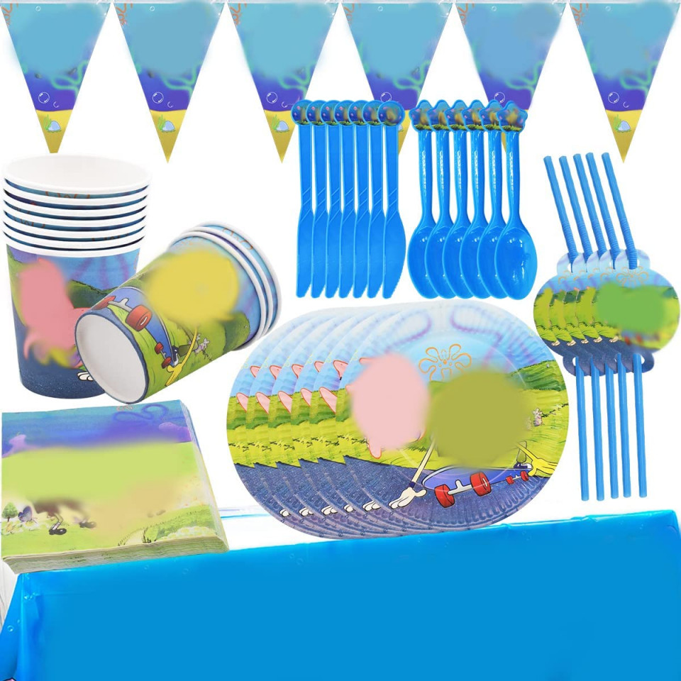 Set de petrecere pentru copii Miotlsy, hartie, multicolor, 72 piese Accesorii imagine noua