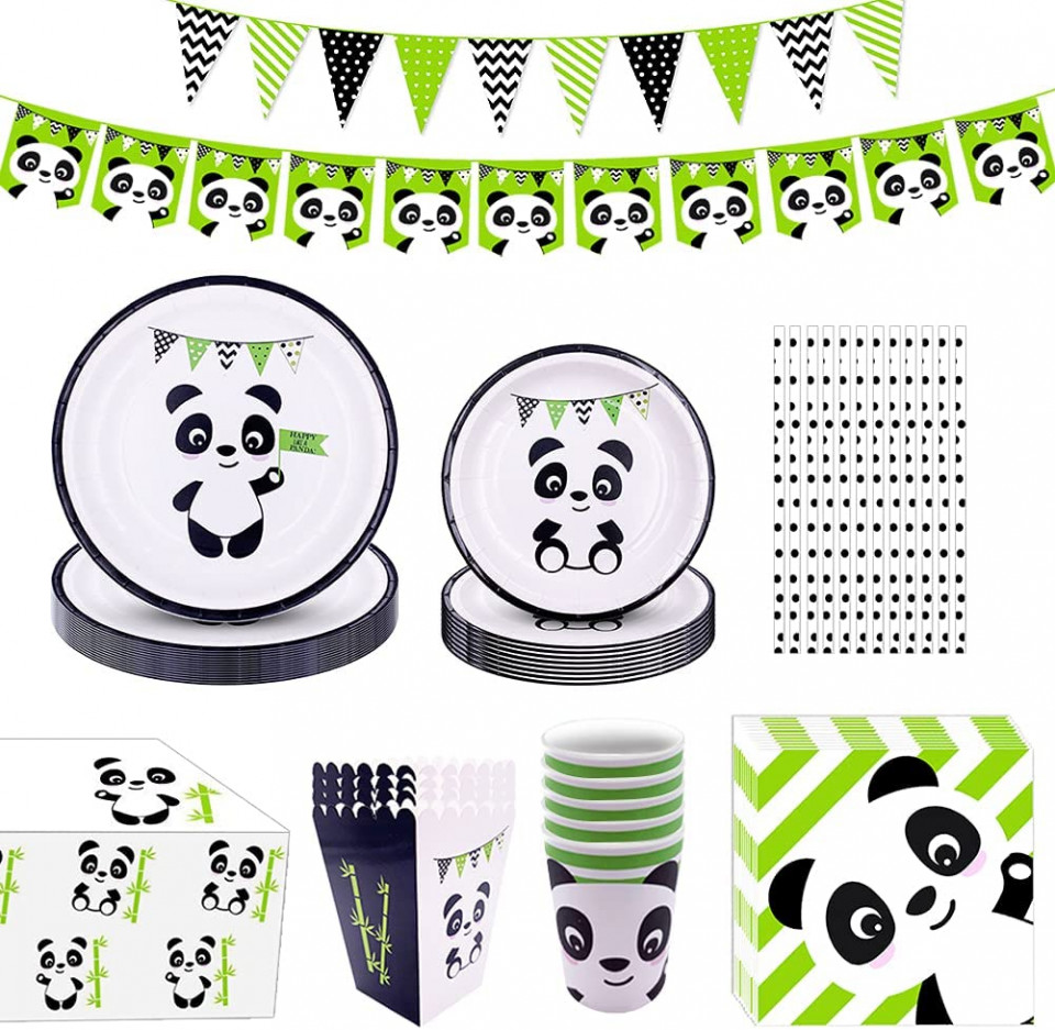 Set de vesela pentru petrecere Forfamy, hartie, multicolor, 163 piese