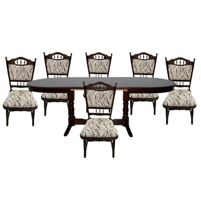 Set masa extensibila EURO 2 cu 6 scaune, Wenge