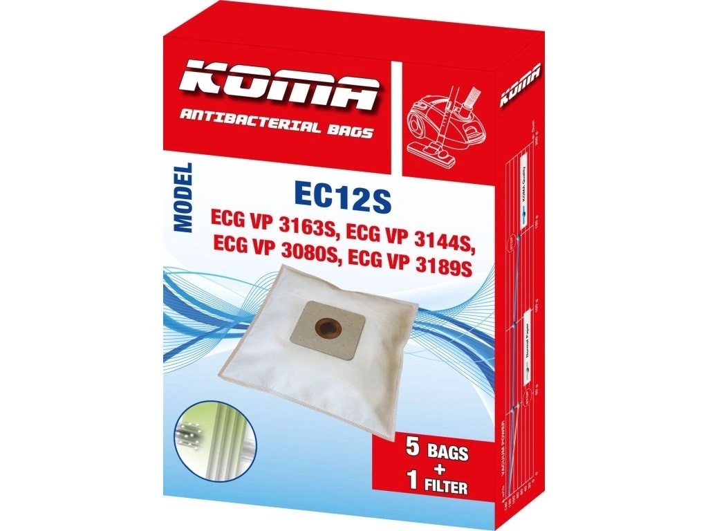 Set saci aspirator EC12S, 5 bucati plus microfiltru universal