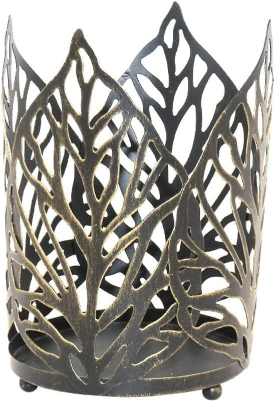Suport decorativ pentru lumanari Hosoncovy, metal, negru, 11,5 x 15 cm