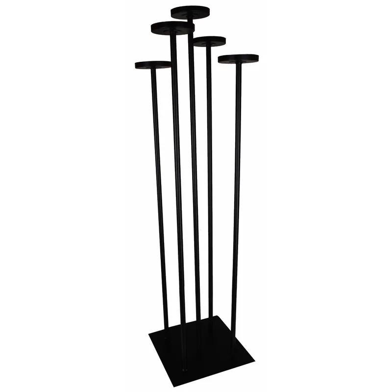 Suport pentru lumanari Ebern Designs, metal, alb, 94 x 25 x 25 cm