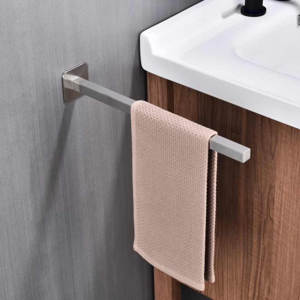 Poze Suport pentru prosoape HomeHeng, otel inoxidabil, argintiu, 6,5 x 6,5 x 40 cm