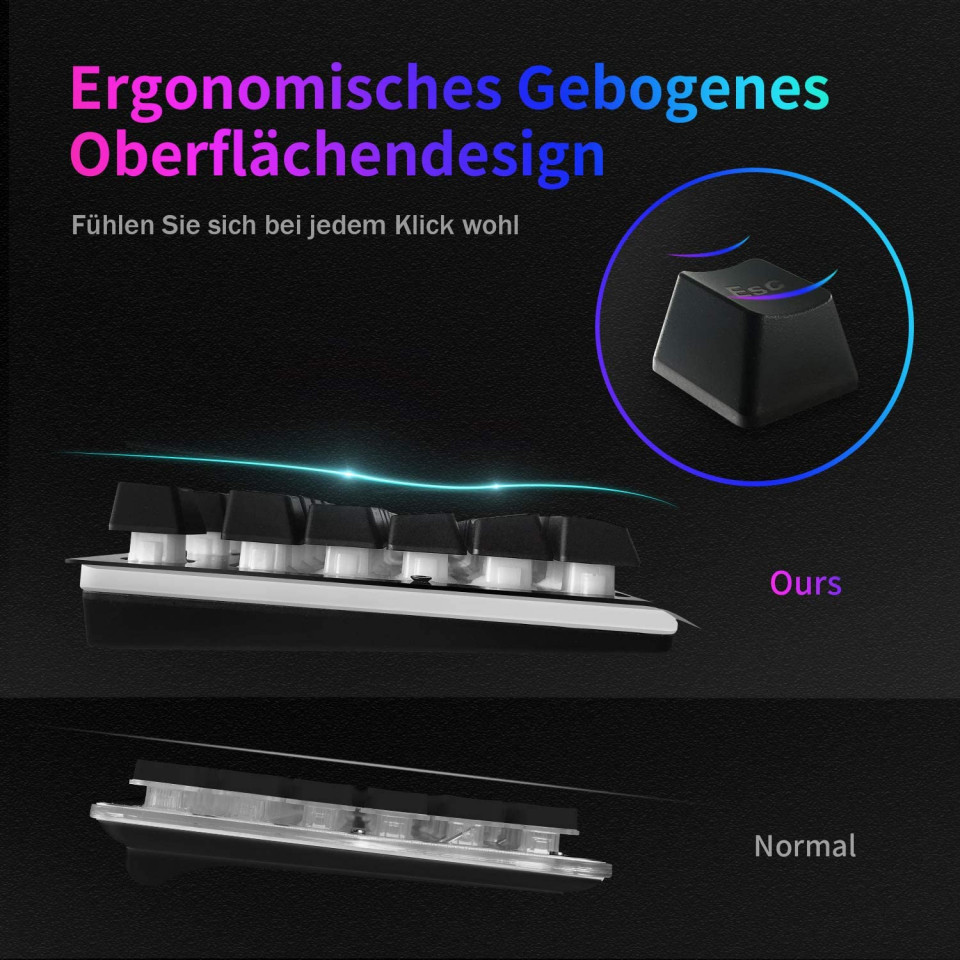 Poze Tastatura multimedia Shenzhen Zhuoyi Electronics Co. Ltd cu cablu USB 1.7 m, iluminare cu LED, multicolor