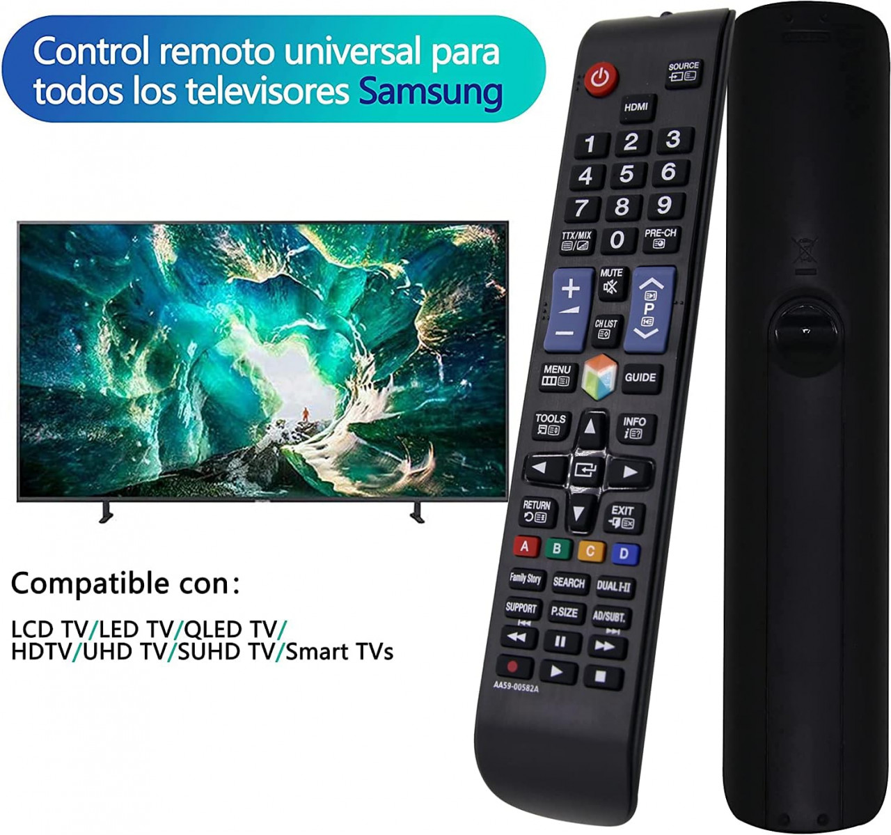 Poze Telecomanda universala pentru Samsung TV Riry, ABS, multicolor, 23 x 3 x 4,5 cm