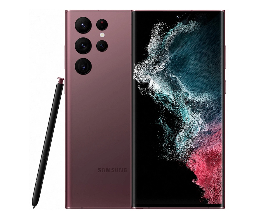 Telefon mobil Samsung Galaxy S22 Ultra, Dual SIM, 512GB, 12GB RAM, 5G, Burgundy, Resigilat, Grad B