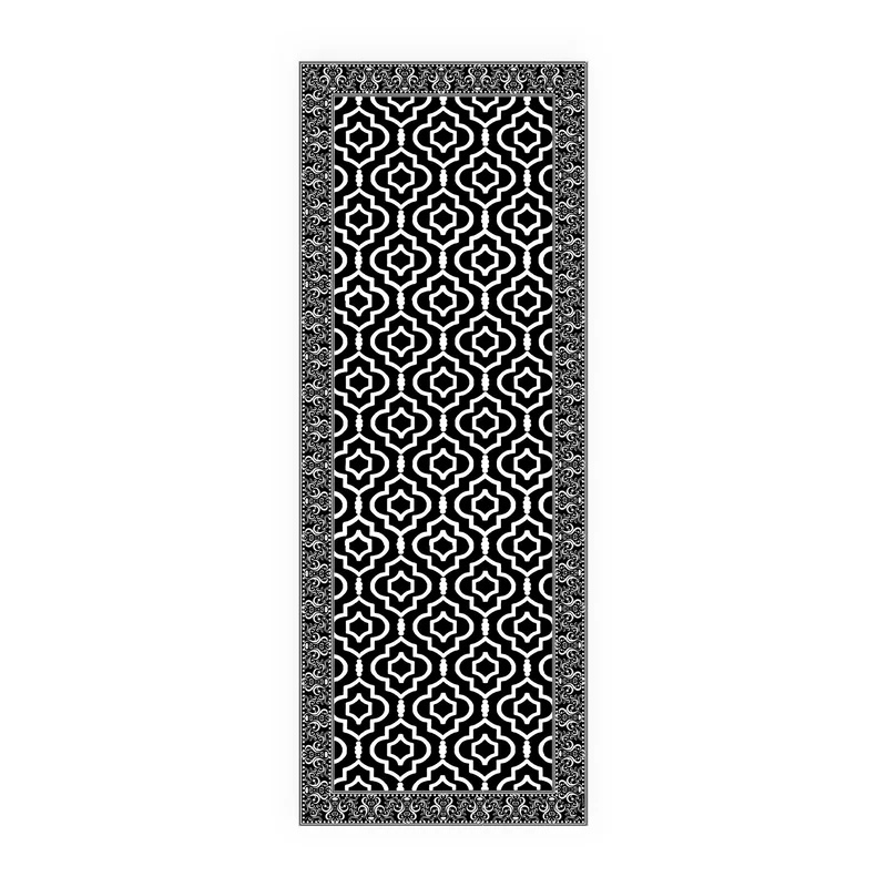 Traversa de baie Bynoe, textil, alb/negru, 68 x 180 cm