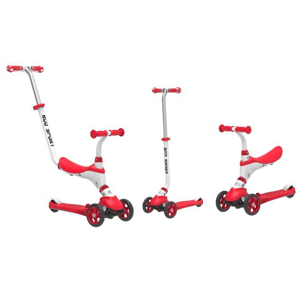 Trotineta evolutiva 5 in 1 RCO, de la 1 la 6 ani, rosu/alb PC59