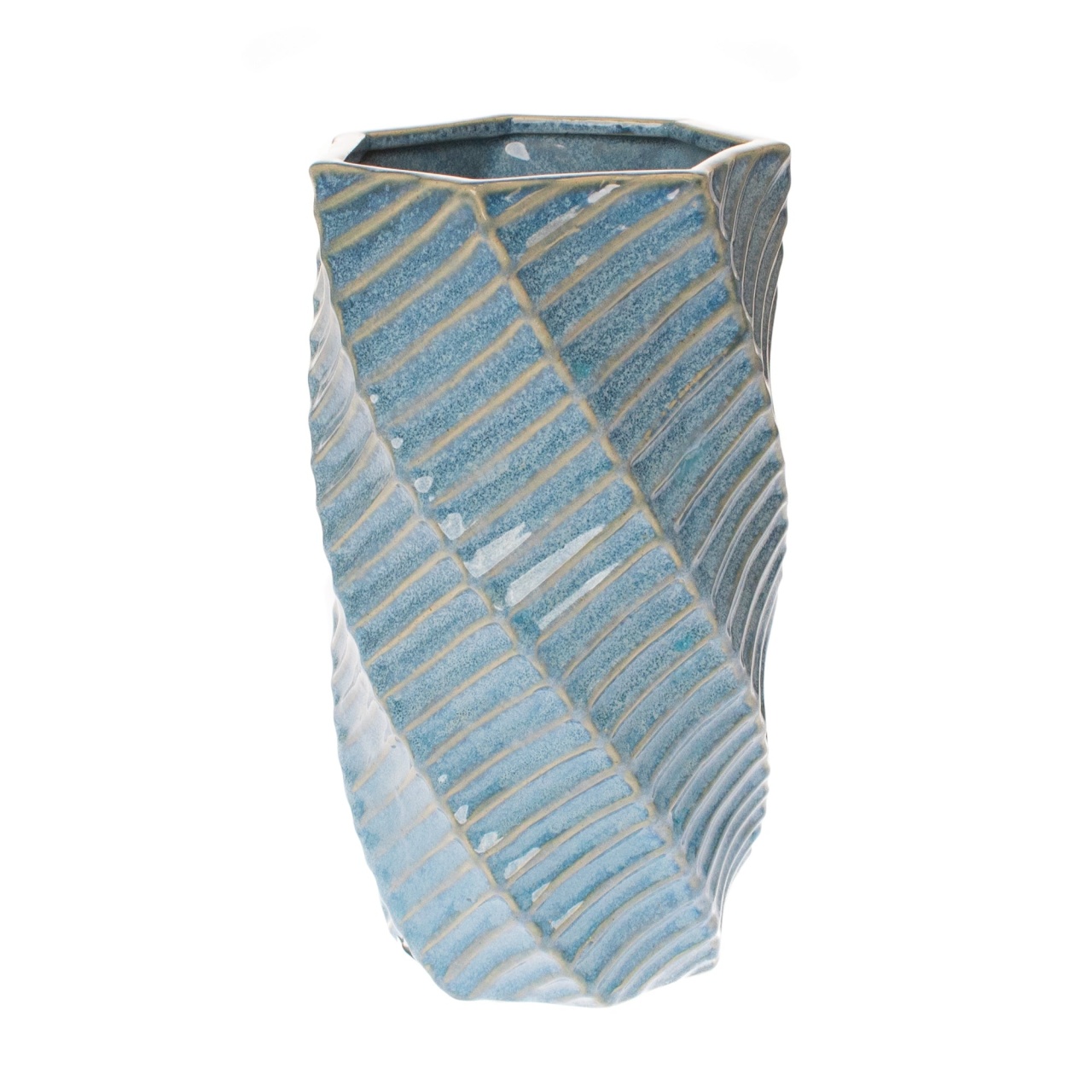 Vaza Spiral, Ceramica, Albastru, 23 cm