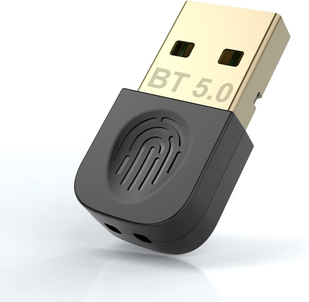 Adaptor dongle Eletrand, Bluetooth 5.0, metal/plastic, negru/auriu