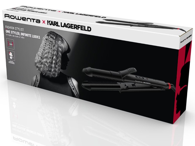 Aparat de coafat multifunctional 3 in 1 Rowenta x Karl Lagerfeld Fashion Stylist CF451LF0, 66W, invelis ceramic, temperatura reglabila 170-200 °C,