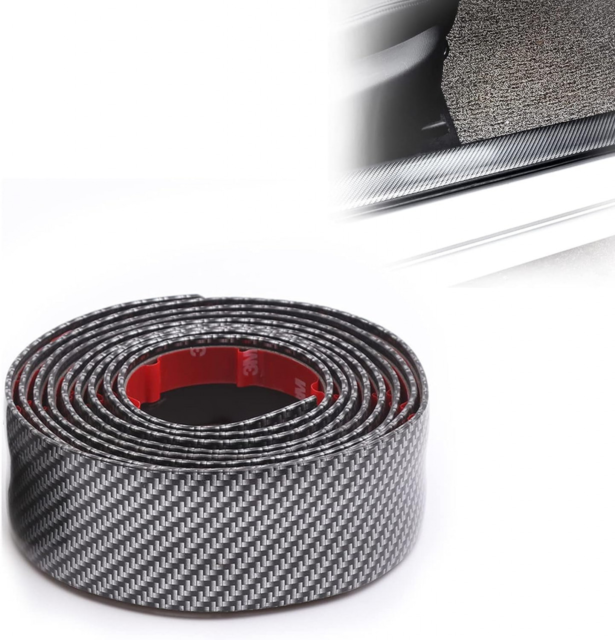 Autocolant universal pentru pragul usii auto Kiuiom, cauciuc, gri, 2 m x 3 cm