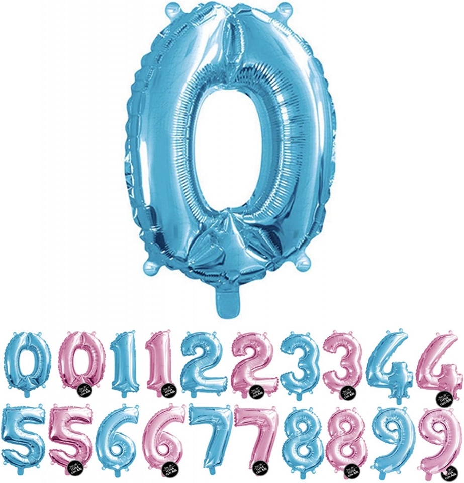 Balon aniversar Haioo, cifra 0, albastru, 66 cm Accesorii