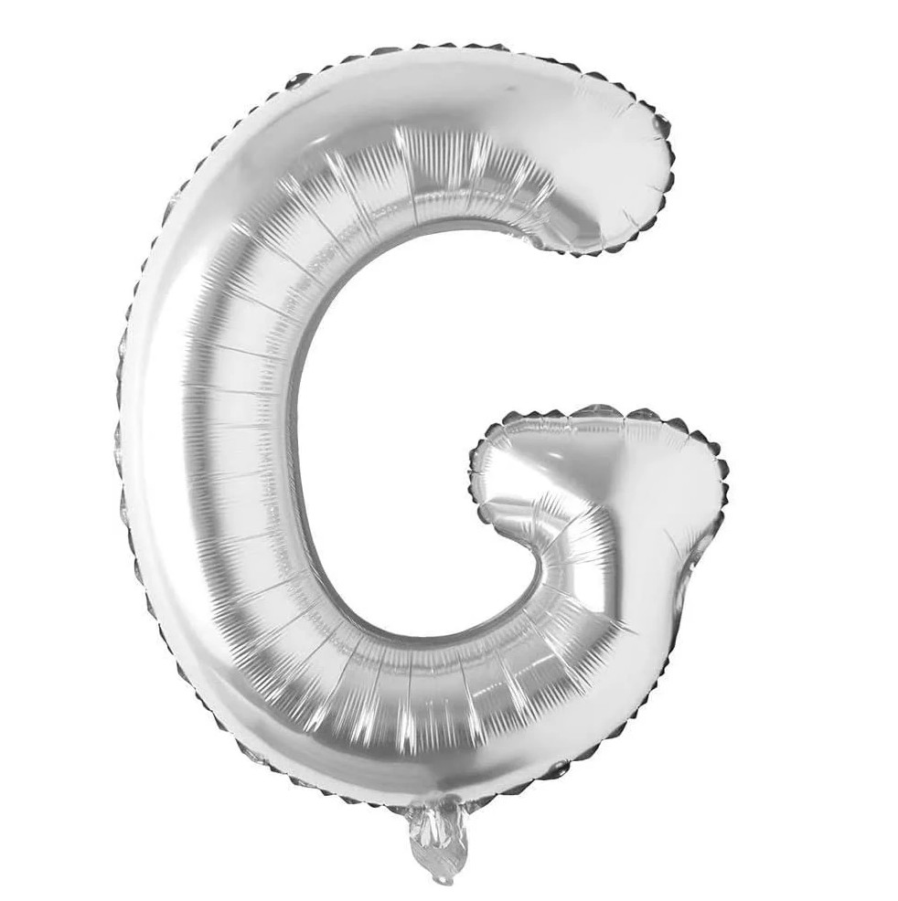 Balon aniversar Maxee, litera G, argintiu, 40 cm