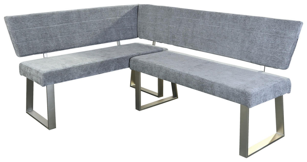 Banca de colt pentru dinning / bucatarie, MID.YOU 142,5/187 cm Material țesut Gri deschis