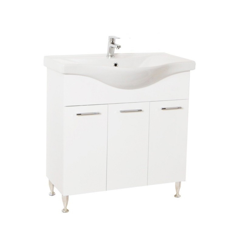 Baza si lavoar baie GN1531 - 80 cm alb cu usi