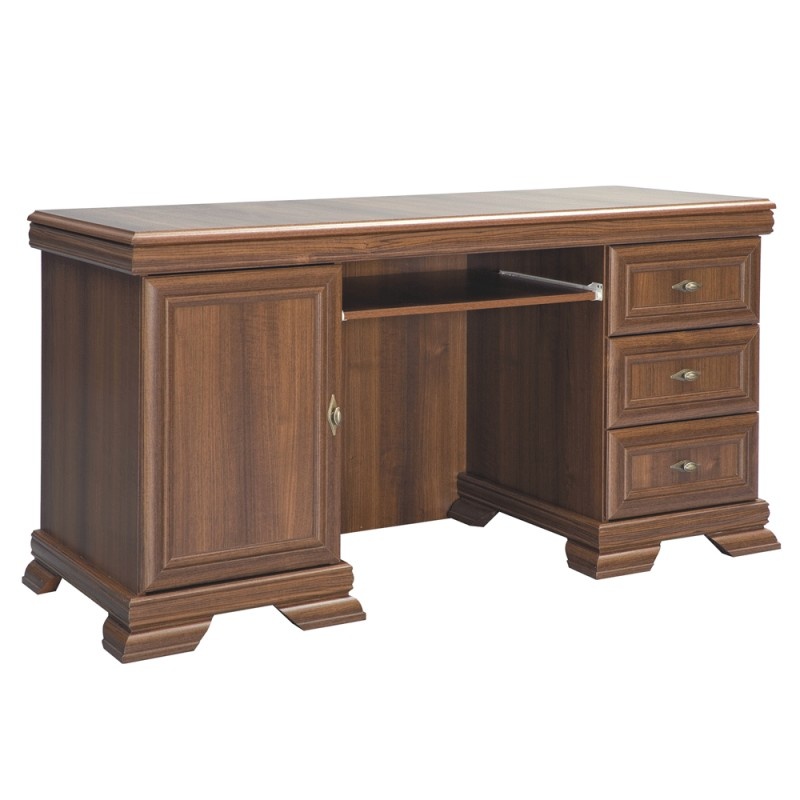 Birou VMB, 3 sertare, usa, polita tastatura, Nuc, 149 x 61 x 75 cm