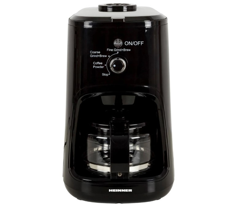 Cafetiera Heinner HCM-900RBK, 900 W, Rasnita incorporata, 0.6 L, Negru, RESIGILATA, 1 AN GARANTIE