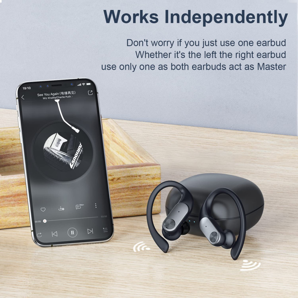 Poze Casti audio wireless Kingstar, impermeabile, IPX7, plastic/silicon, negru, Bluetooth