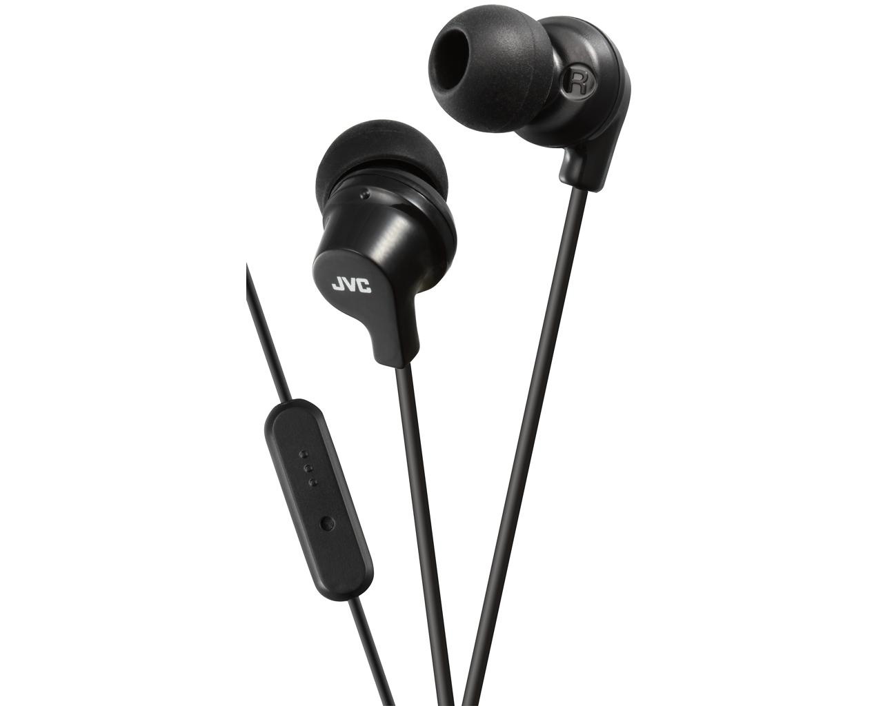 Casti JVC HA-FR15-B-EF, Cu fir, In-Ear, Microfon, mufa in L compatibila cu iPhone, Negru