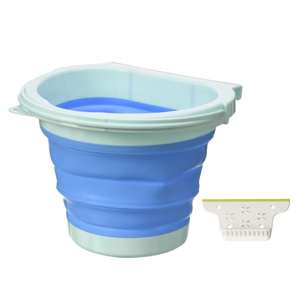 Cos de gunoi pliabil XiXiRan, polipropilena, albastru/verde deschis, 26,5 x 23 x 19 cm Accesorii pentru casă 2023-09-28