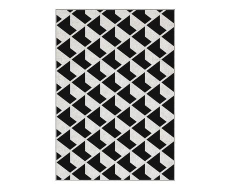 Covor Dimension 3D, poliester, alb/negru, 140 x 220 cm 140