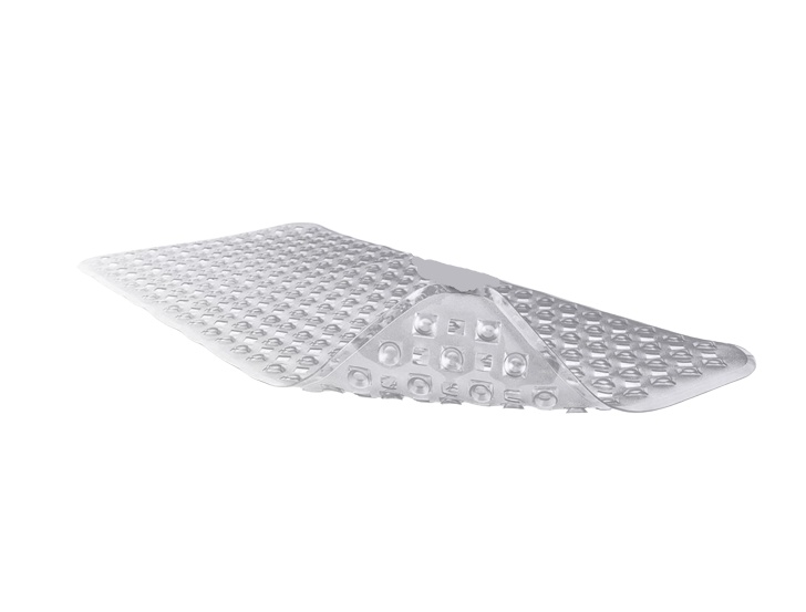 Covoras de baie antiaderent Waveliv, silicon, transparent, 88 x 44 cm